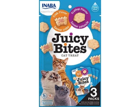 Snack para Gatos INABA Juicy Bites (33.9 g - Seca - Sabor: Vieira e Caranguejo)