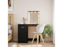 Vidaxl Toucador Com Luzes Led 90x42x132,5 Cm Preto