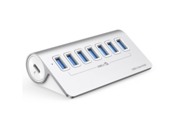 Yizhood Liga de Alumínio 7 Portas USB 3.2 Gen2 10 Gbps Hub Suporte Windows Mac Os Linux Hub Concentrador Prata