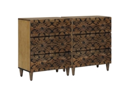 Vidaxl Buffet 2 Pcs Castanho 60 X 33,5 X 75 Cm Madeira De Manga Maciça