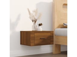 Vidaxl Mesa De Cabeceira De Parede 50x36x25 Cm Carvalho Castanho
