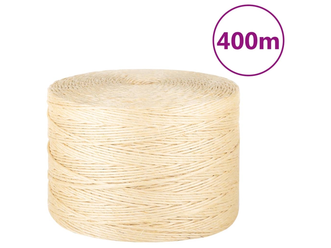 Vidaxl Corda 100% Sisal 3 Mm 400 M