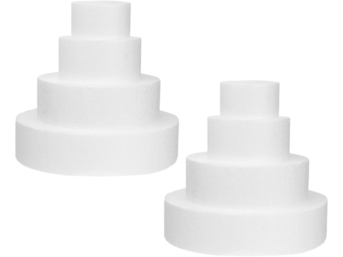 Conjunto de 8 moldes redondos de espuma para boliche de mentira.