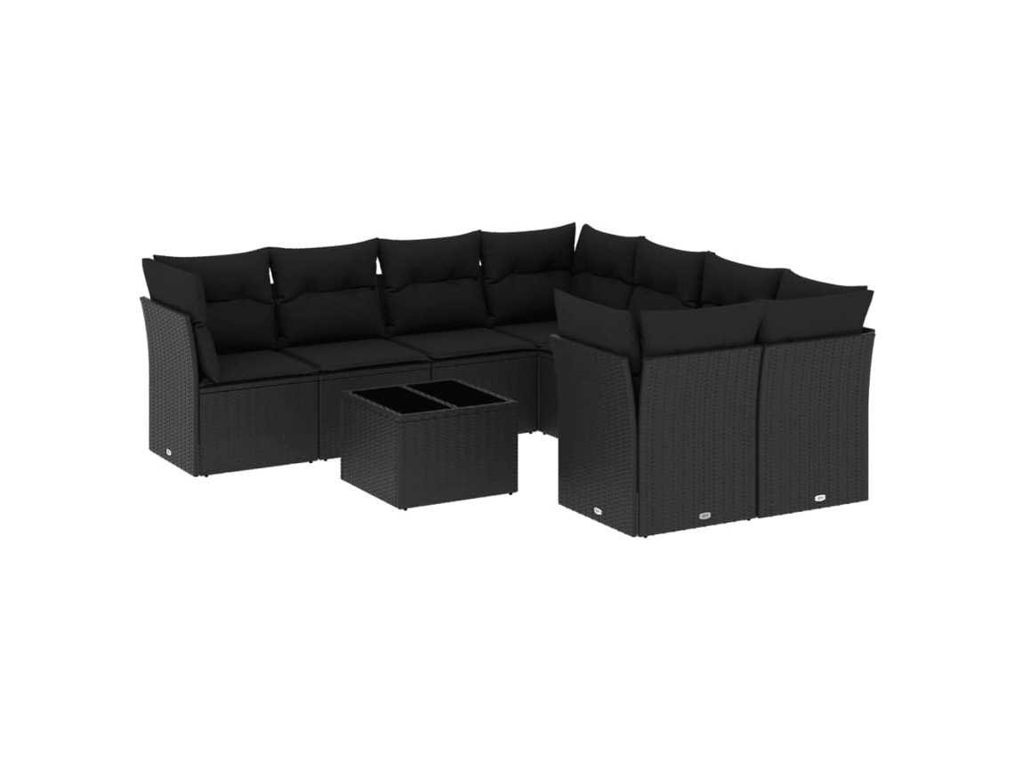 Garden Sofa Set, Garden Sofa Sets Vidaxl Preto Rattan / Vime (n/a)