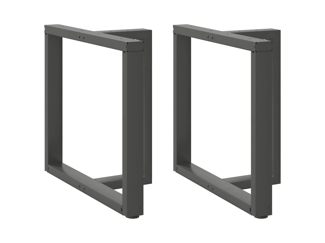 Vidaxl Pés Para Mesa De Jantar Em Forma De T, 2 Peças, Antracite, 70x35x(72-73) Cm, Aço