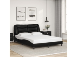 Estrutura De Cama C/ Cabeceira 120x200cm Couro Artificial Preto
