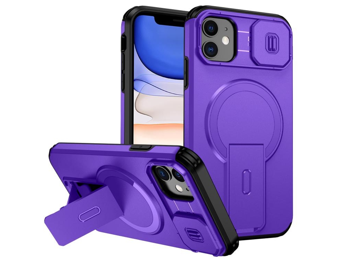 Capa Com Suporte Magsafe Para Iphone 11 - Abertura Deslizante Com Proteção De Câmara