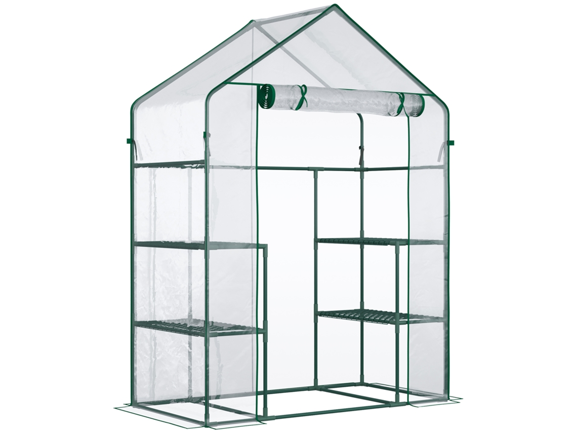 Estufa de Folha Transparente com 6 Prateleiras,estufa para Tomate,jardim Acessível em Aço e Pvc 142x73x195cm BTFORUS