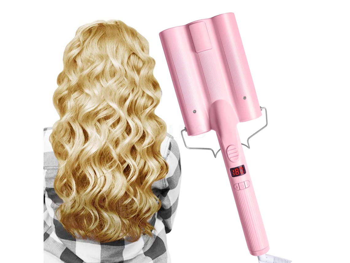 Barrel Curling Iron Wand 35mm Cabelo Modelador Waver Temperatura Ajustável Cerâmica Cabelo Curling Iron Rosa Liptaptyn