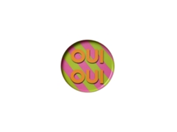 Vassoio Decorativo Rotondo Gift Company “oui Oui” Metallo Rosa, Verde Ø 12,7 Cm