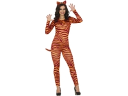 Fato de tigre com bandana e cauda para mulher