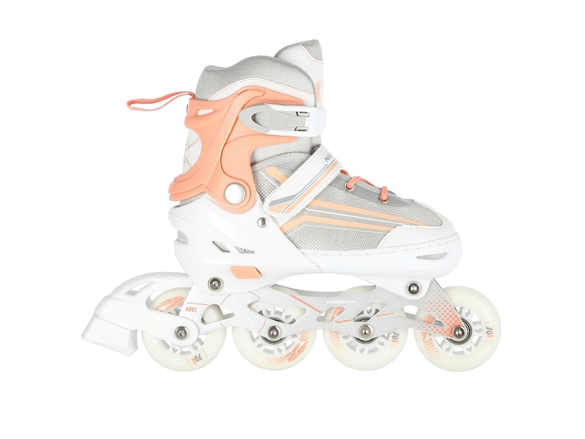 Nh18190 Patins 2 em 1 Branco/Rosa Tamanho S com Patins de Hóquei Intercambiáveis Nils Extreme (29-33)