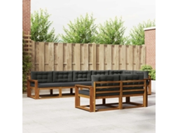 Vidaxl Conjunto De Sofás Para Exterior 8 Unid. Natural E Antracite