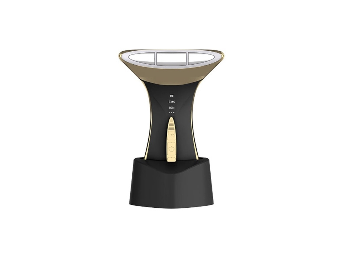 Ferramenta Para Pescoço E Rosto Com Led De 5 Cores Para Cuidados Com A Pele Preto E Dourado Yizhood