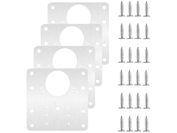 Conjunto De 4 Peças Placas Reparo Dobradiças Para Portas Armários Cozinha, Com Parafusos E Suportes De Fixação Plana