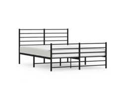 Estrutura de Cama com Cabeceira e Pés Metal Preto MAISON EXCLUSIVE 140x190 cm