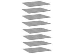 Vidaxl Prateleiras Para Estante 8 Pcs 60x50x1,5cm Contraplacado Cinza