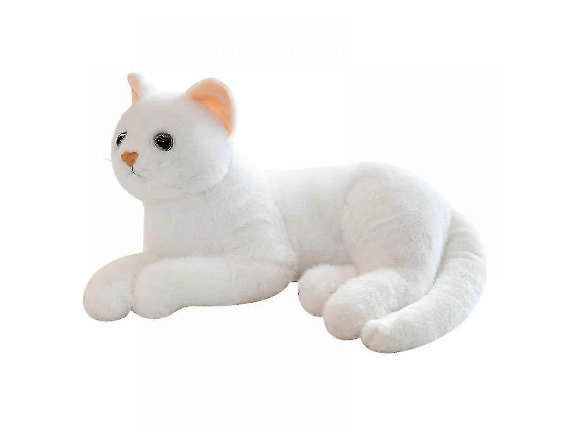 Pelúcia De Gato Branco Puro Imitação 12 Polegadas 25-26, Boneca De Gato Realista, Presente De Aniversário Para Crianças