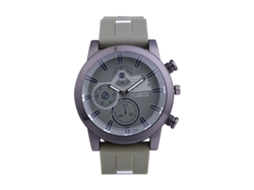 Relógio de pulso masculino de quartzo casual simples com pulseira de silicone (verde militar)