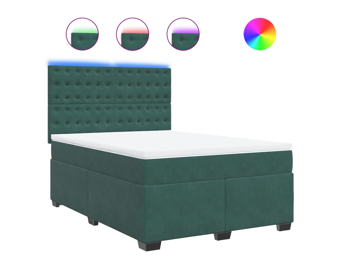 Box Spring Bed, Box Spring Beds Vidaxl Verde Veludo (140 X 190 Cm)
