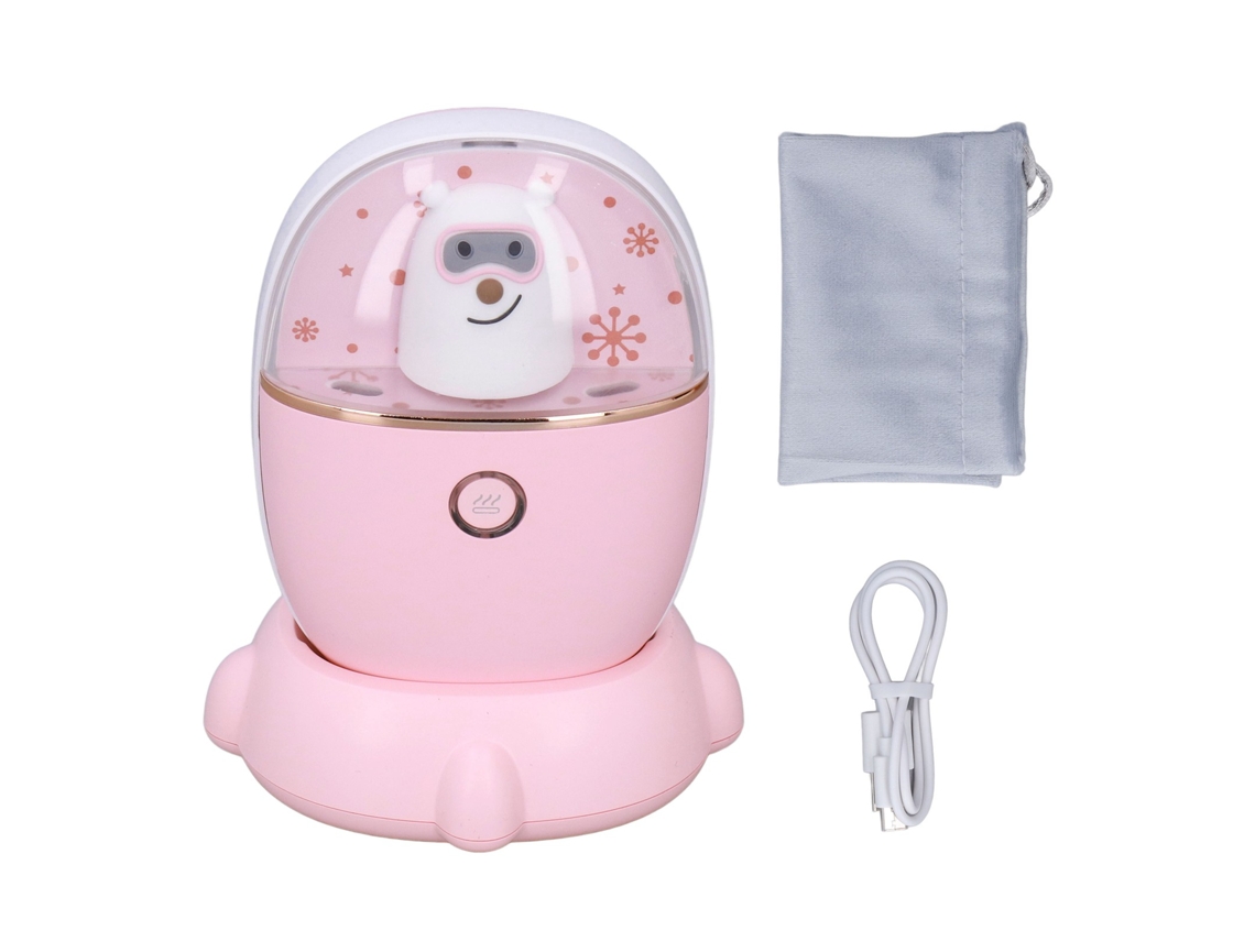 Aquecedor de Mãos Recarregável Usb Portátil B Ajustável 45 55°c Luz Noturna 5000mah Rosa | S/MARCA