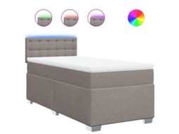 Box Spring Bed, Box Spring Beds Vidaxl Cinzento-acastanhado Tecido (90 X 190 Cm)