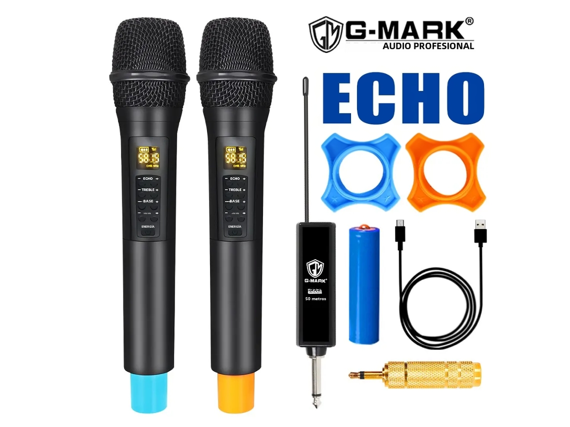 Microfone Sem Fio Com Efeito De Eco E Bateria De Lítio Portátil Integrada. Mdug