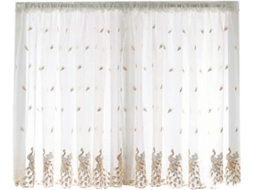 Rebe cortinas Translúcidas Cortinas de Ventana Cortas Con Volante Bordado de Plumas para Sala de Estar Y Comedor