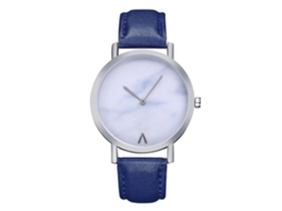 Reloj De Cuarzo Analógico Casual Mujer Hombre Correa Pu Regalo Pulsera Azul
