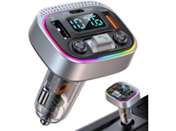 Transmissor Bluetooth para reprodutor de música automotivo Sem Fio Com Led Qc3.0 3