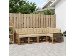 Vidaxl Conjunto De Sofás Para Exterior 5 Pcs Natural E Bege