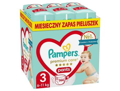 Fraldas Descartáveis PAMPERS 6-11 kg 3 144 Unidades