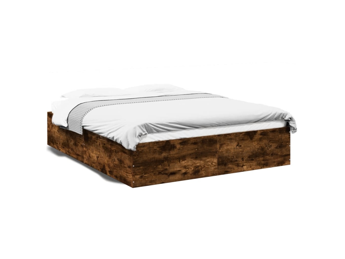 Bed Frame, Bed Frames Vidaxl Marrom Madeira Processada (150 X 200 Cm)