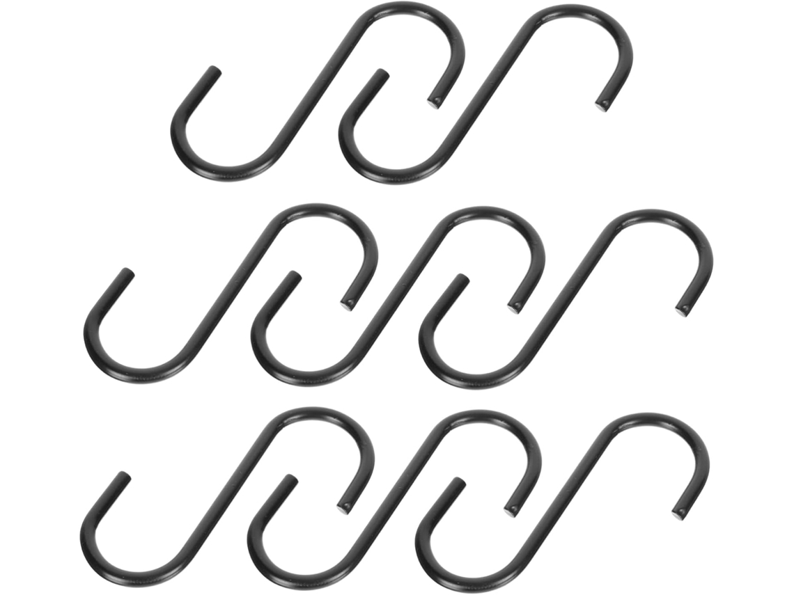 Magiclulu Conjunto De 8 Ganchos Ferro Preto Reforçados Para Pendurar P