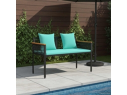 Vidaxl Banco De Exterior 2 -seater 117 X 54 X 74.5 Cm Vime Pe