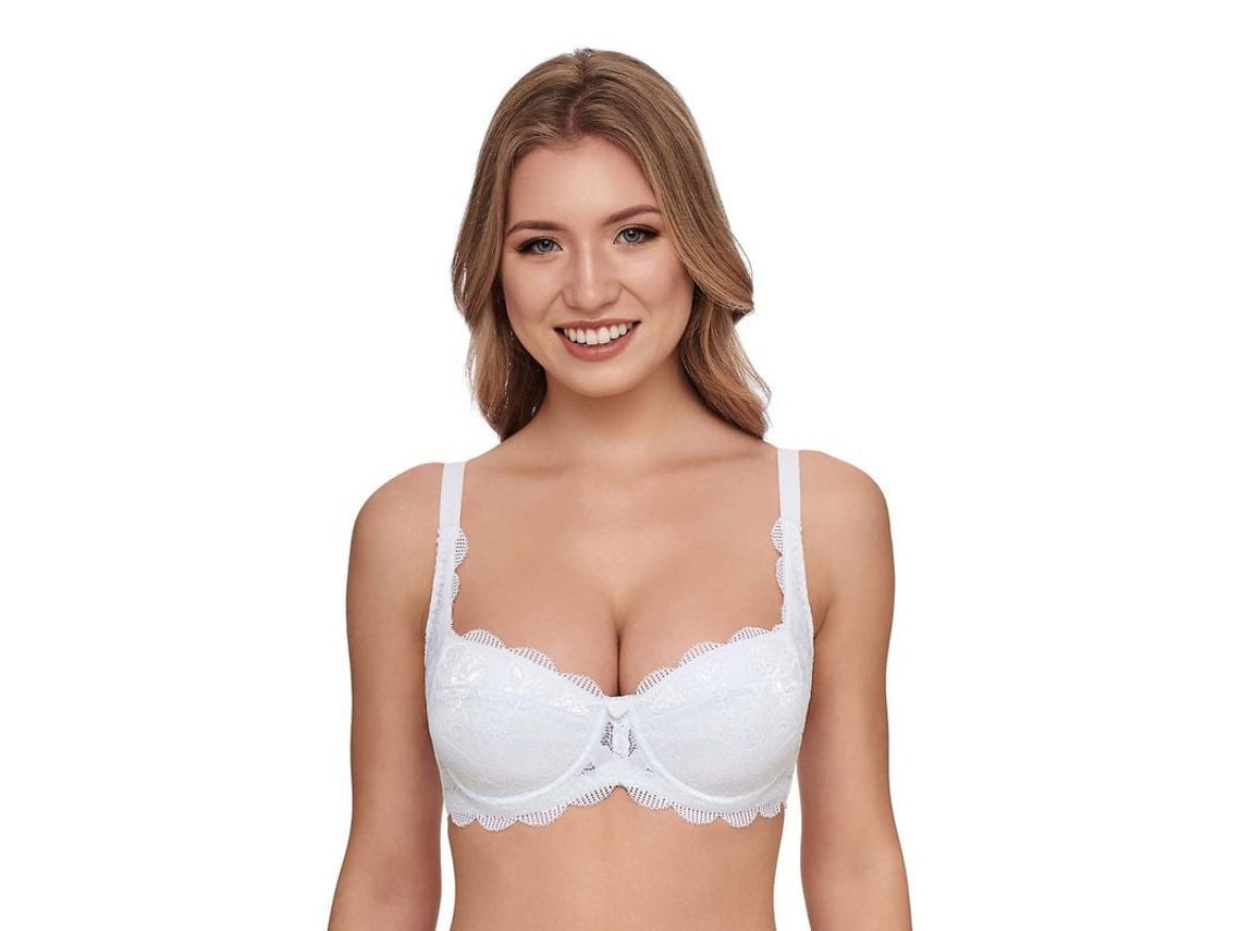 2026 susa 8033 3 Brassière Feminina Wiesn Zauber Branco Bordado de Dentela Sutiã Meia Copa com Arame Interno Remodelado