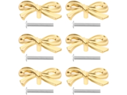 Lurrose Conjunto De 6 Puxadores Latão Em Formato Gravata Borboleta Para Portas Armários Cozinha Substituição Rápida