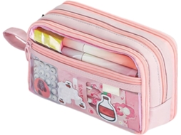 Beauty Case Transparente em Transparente, Rosa Portátil, 13 Cm CHABERLU