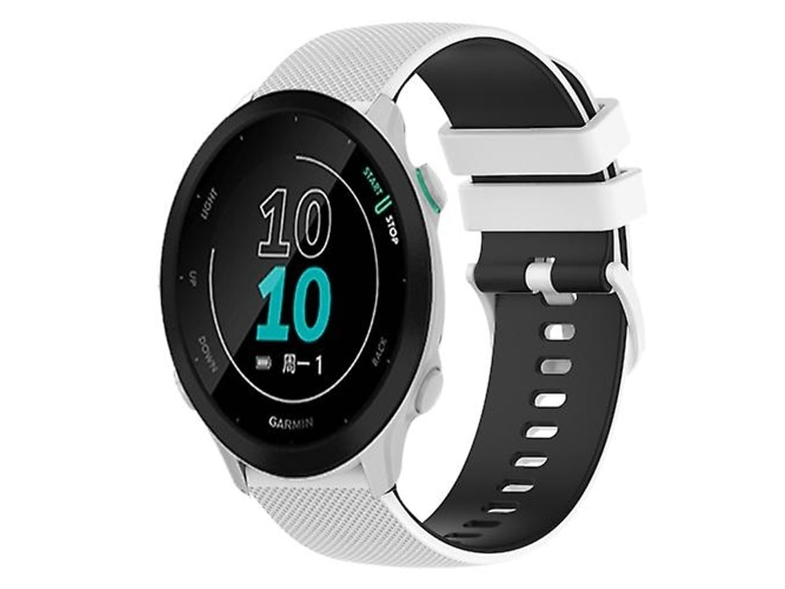Pulseira De Relógio Lurelia Para Garmin Forerunner 158 20 Mm Xadrez Bicolor Silicone Branco Preto