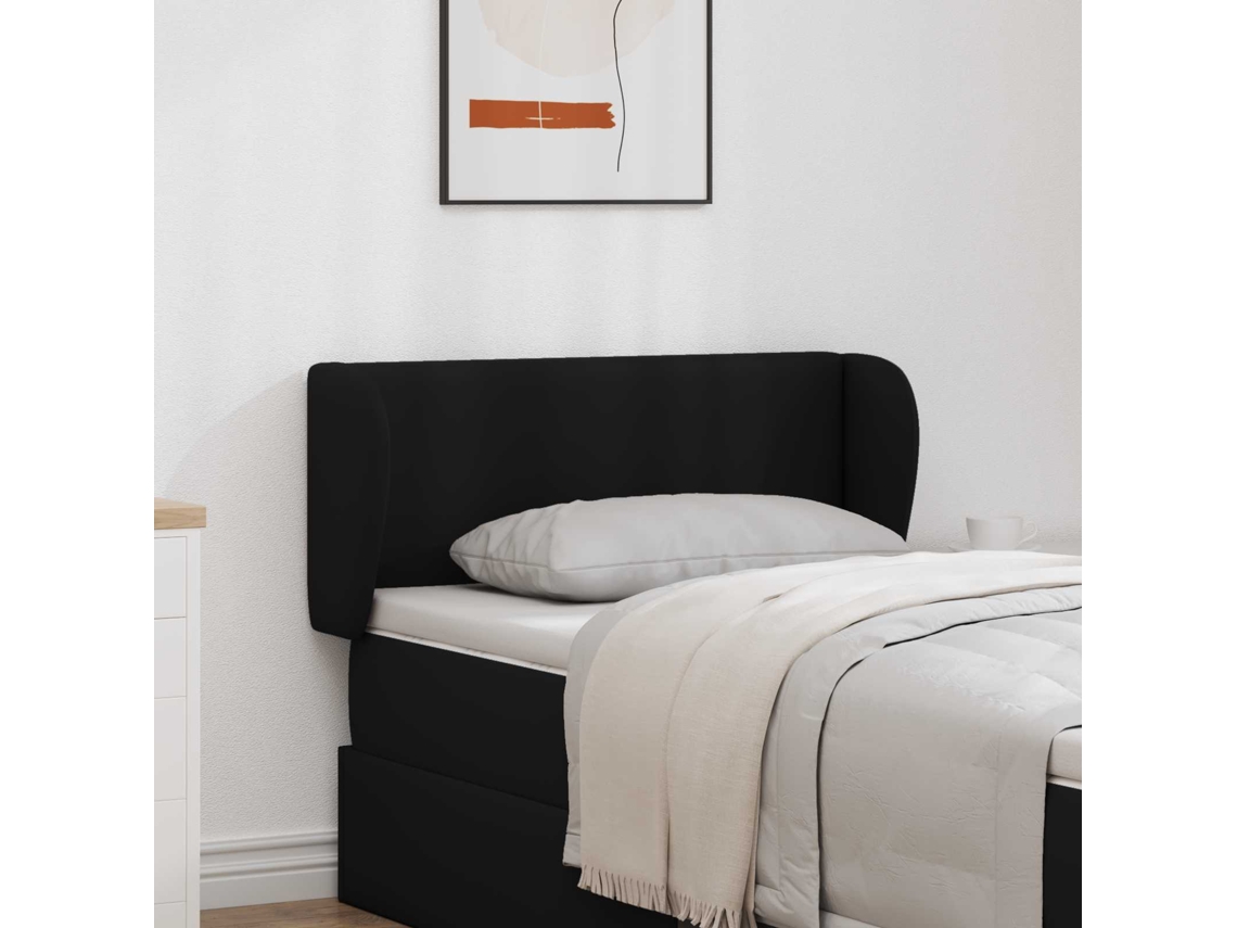 Vidaxl Orelha de Cabeceira Preto 40 X 23 X 6 Cm Pvc