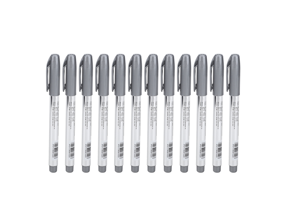12pcs Rotulador De Pintura De Aceite Plata Para Dibujo Firma Oficina Escuela Suministros