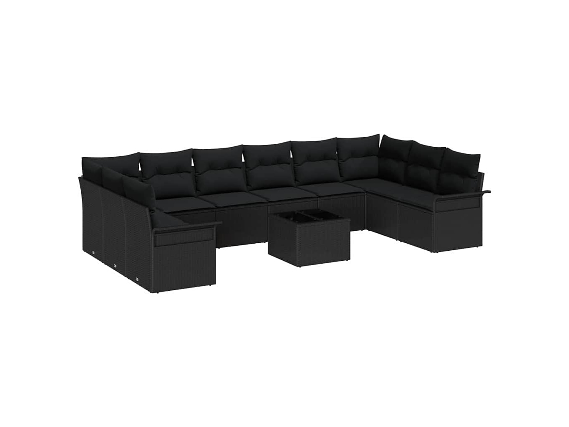 Maison Exclusive - Conjunto De Sofá De Jardim 11 Unid. Bege Vime Pe