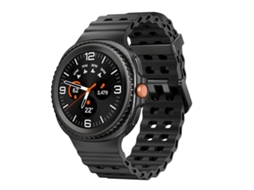 Bracelete Couro Genuíno com Fivela Dupla para Samsung Galaxy Watch Ultra XIAOMOYU 47mm Cinza