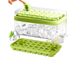 Bandeja de gelo com tampa e compartimento, freezer para 2 pessoas, 64 bandejas de gelo Slowmoose (verde)