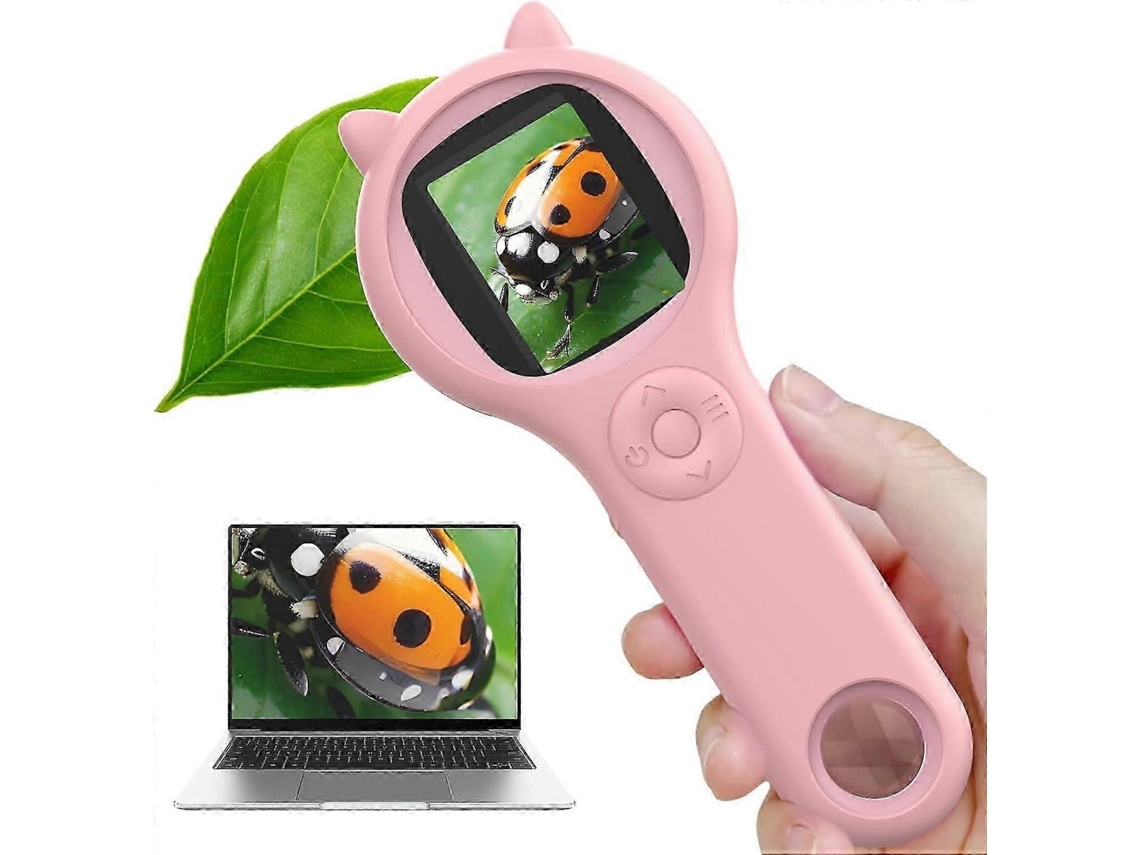 Microscópio Infantil 200x - Microscópio Portátil De 2 Polegadas Com 8 Leds Ajustáveis, Microscópio Digital Com Suporte Para Gravação De Fotos E V