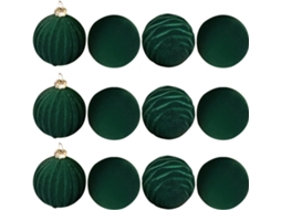 Conjunto De 12 Enfeites De Natal Aveludados E Inquebráveis | Bolas De Veludo