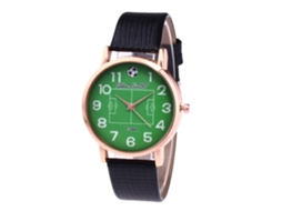 Relógio masculino Zhoulianfa F-388, pulseira de couro com padrão de crocodilo, movimento de quartzo, preto.