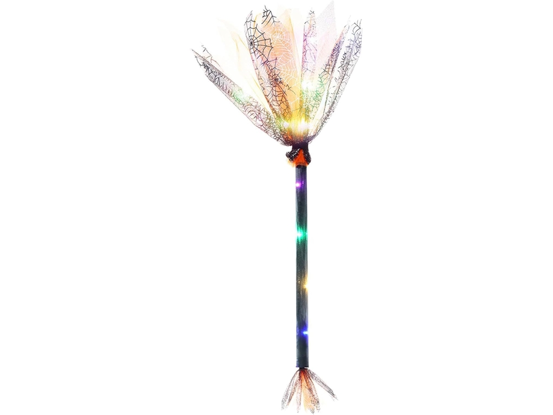 Vassoura De Bruxa Iluminada Com Luzes Led, Acessório De Fantasia De 65 Cm |