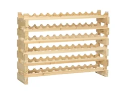 Suporte Para Garrafa Madeira De Pinho Cor Cor De Madeira Natural 114x28x80 Cm Homcom