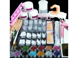 Kit De Ferramentas De Arte De Unhas Acrílicas Com Pó E Pincéis Para Uso Em Casa E Salão